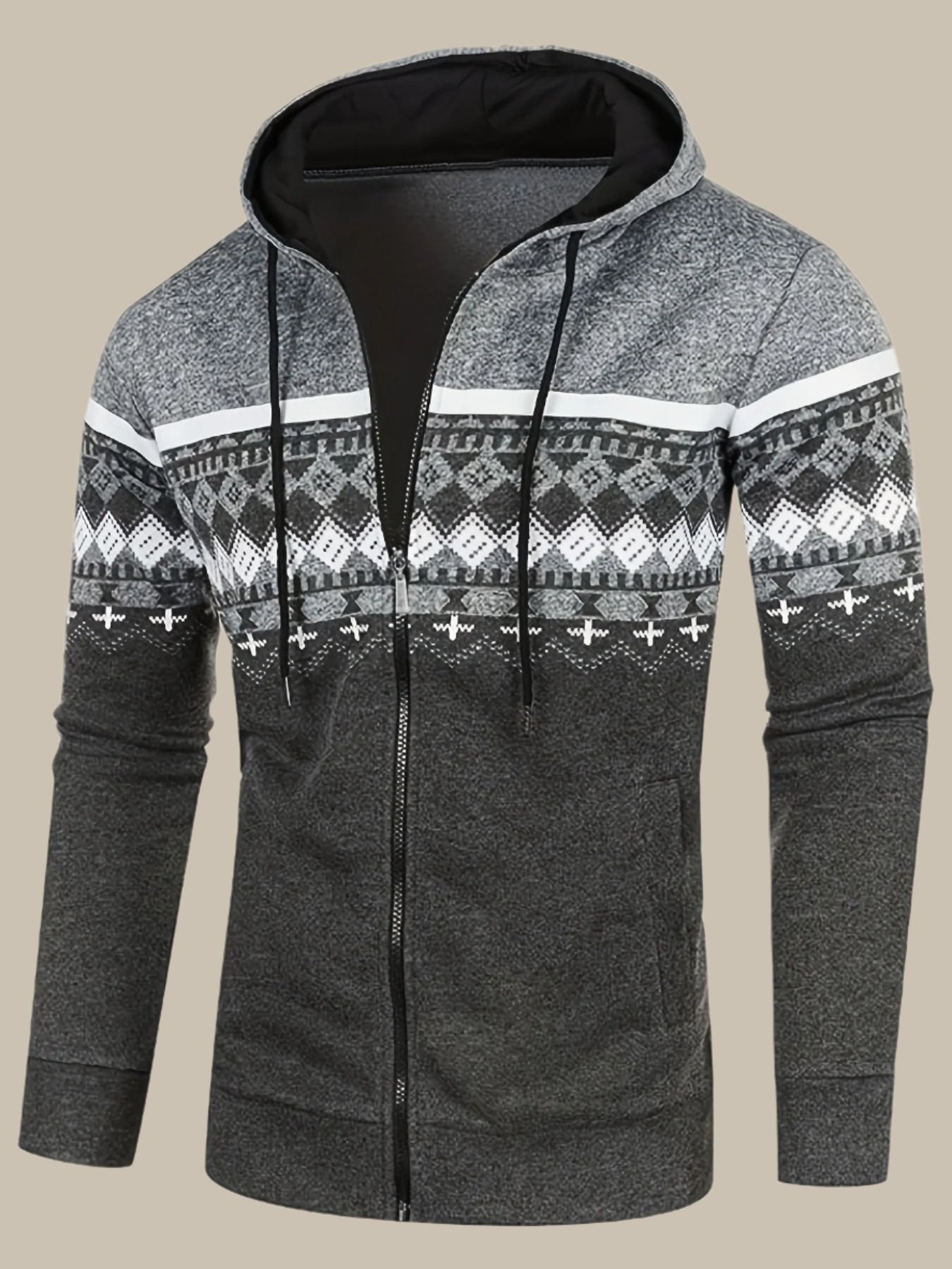 Norweger-Kapuzenpullover mit Reißverschluss für Männer