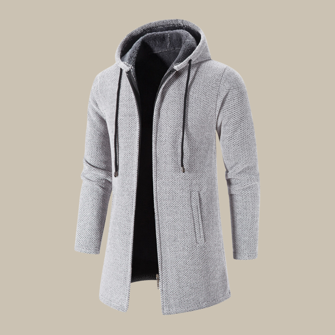 Stylische lange Kapuzenjacke für Männer