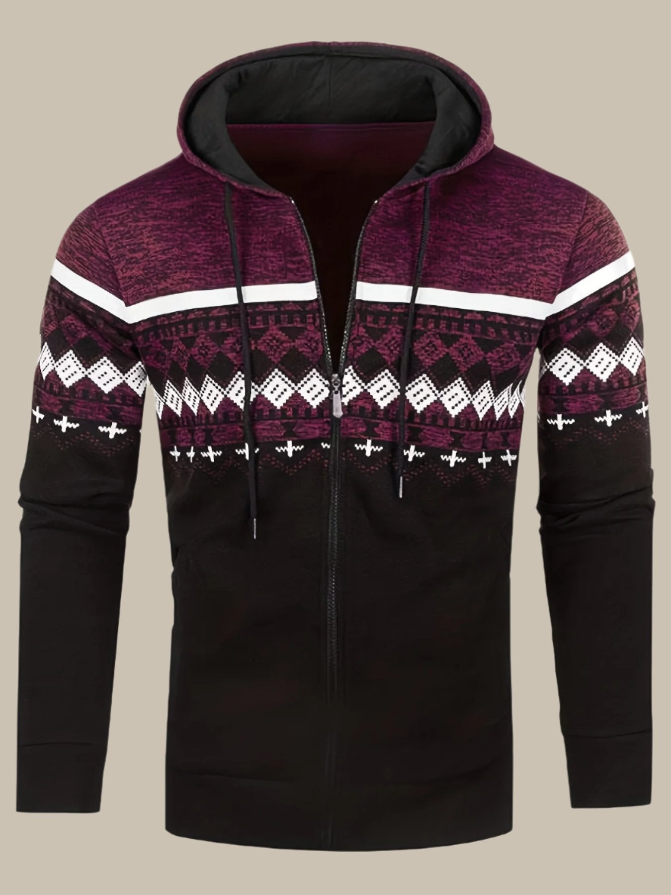 Norweger-Kapuzenpullover mit Reißverschluss für Männer
