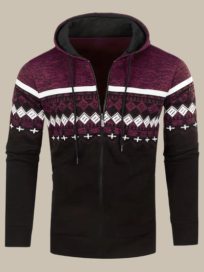 Norweger-Kapuzenpullover mit Reißverschluss für Männer