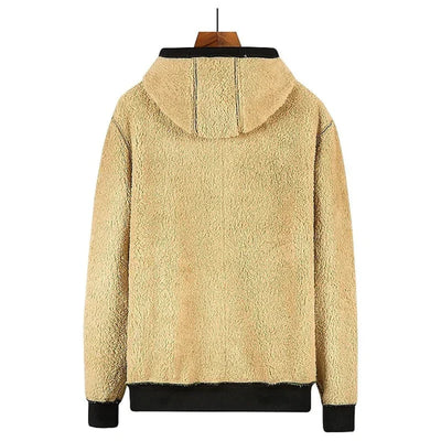 Herren Kapuzenpullover mit Reißverschluss und Taschen aus Polyester und Schafwolle