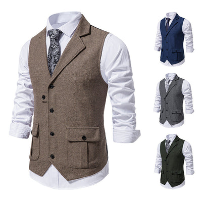 Ärmellose Weste mit Revers-Tasche für Herren