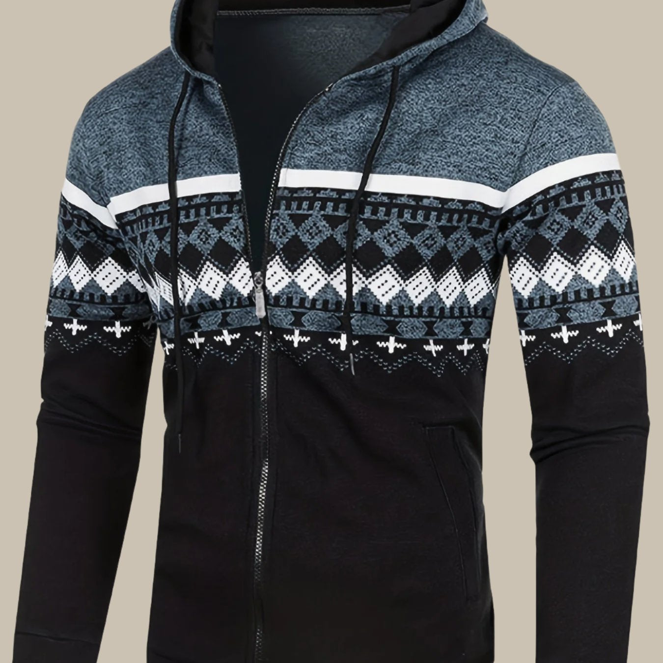 Norweger-Kapuzenpullover mit Reißverschluss für Männer