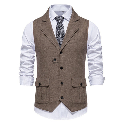 Ärmellose Weste mit Revers-Tasche für Herren