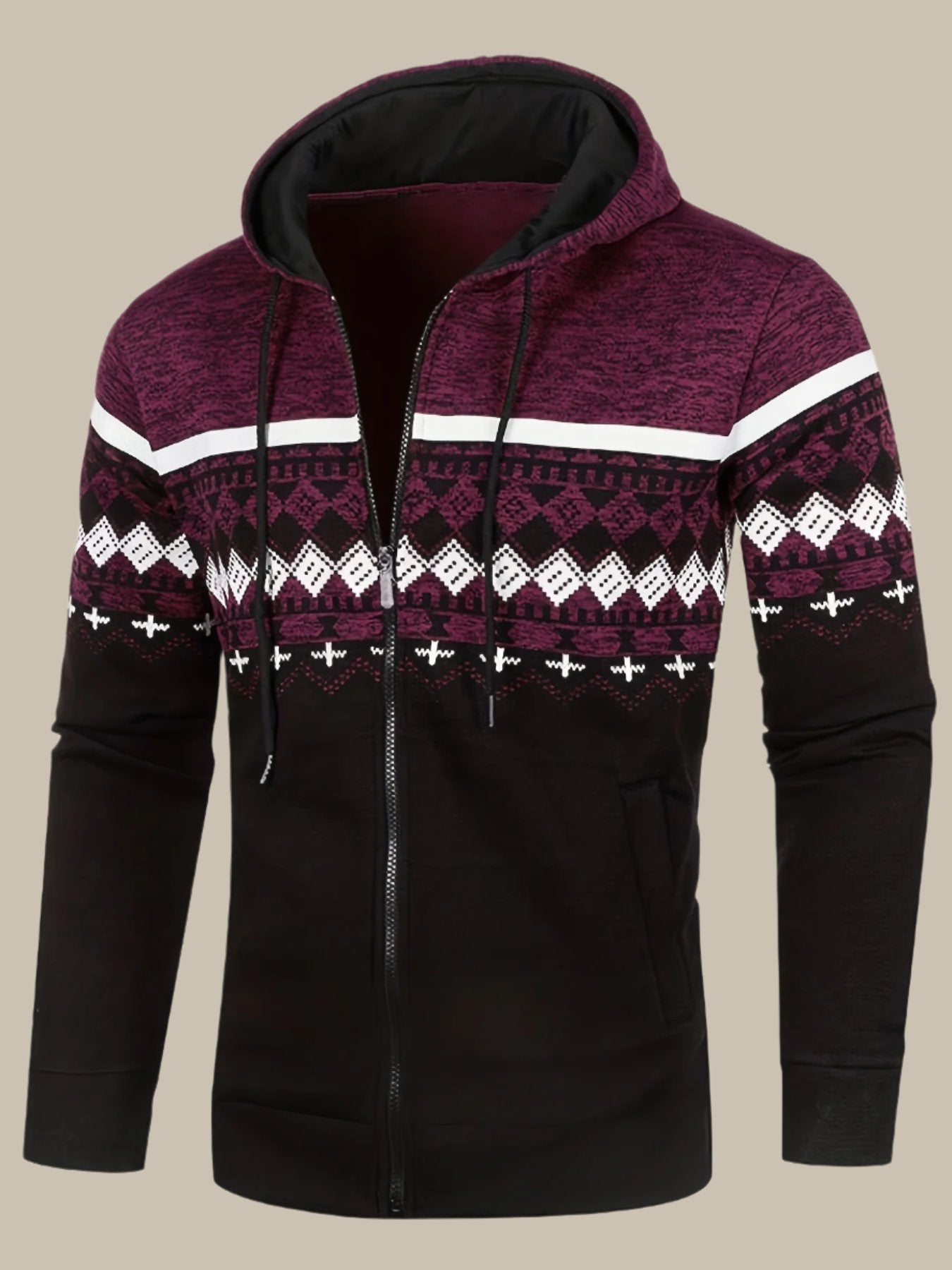 Norweger-Kapuzenpullover mit Reißverschluss für Männer