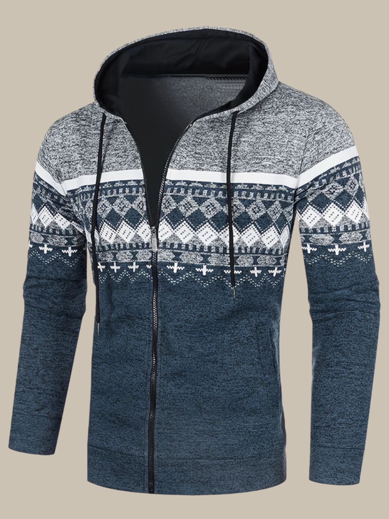Norweger-Kapuzenpullover mit Reißverschluss für Männer