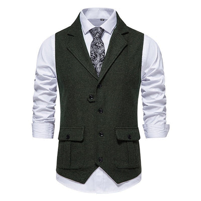 Ärmellose Weste mit Revers-Tasche für Herren