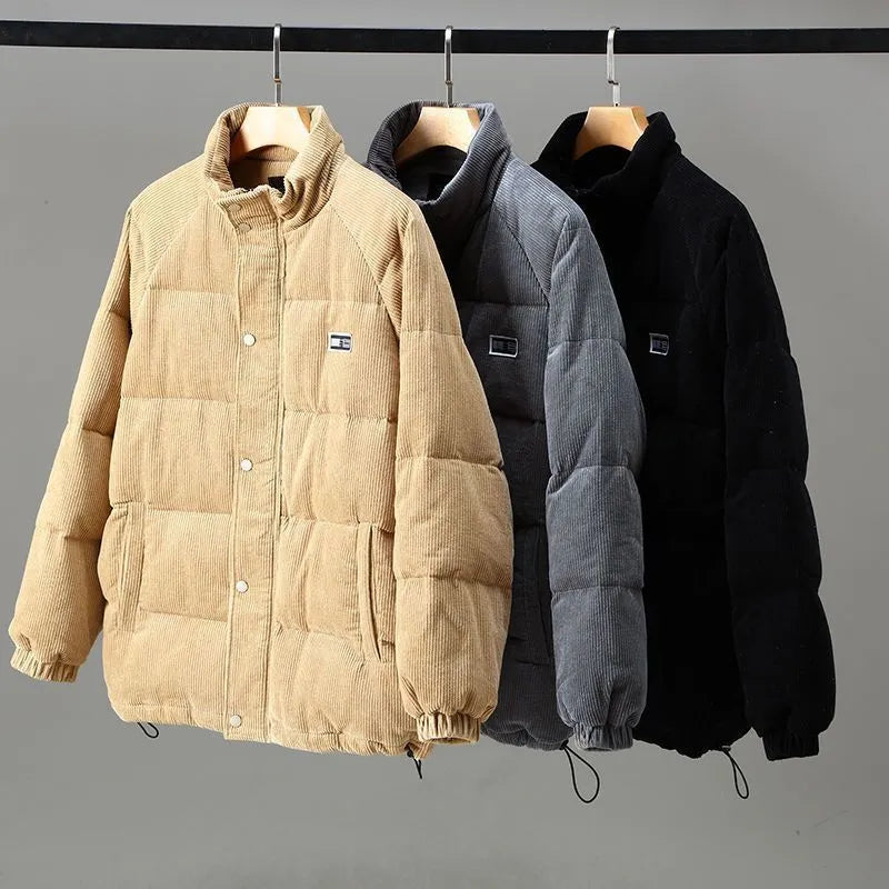 Elegante gesteppte Jacke aus Rippensamt für Männer