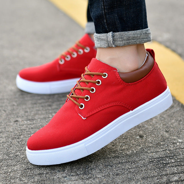 Lässige Schnürschuhe Niedrige Segeltuch-Sneakers für Männer