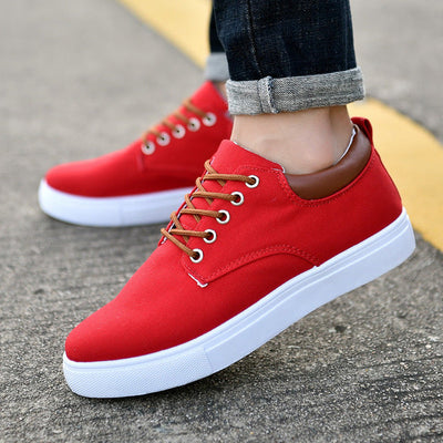 Lässige Schnürschuhe Niedrige Segeltuch-Sneakers für Männer