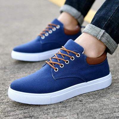 Lässige Schnürschuhe Niedrige Segeltuch-Sneakers für Männer