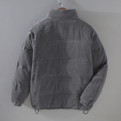 Elegante gesteppte Jacke aus Rippensamt für Männer