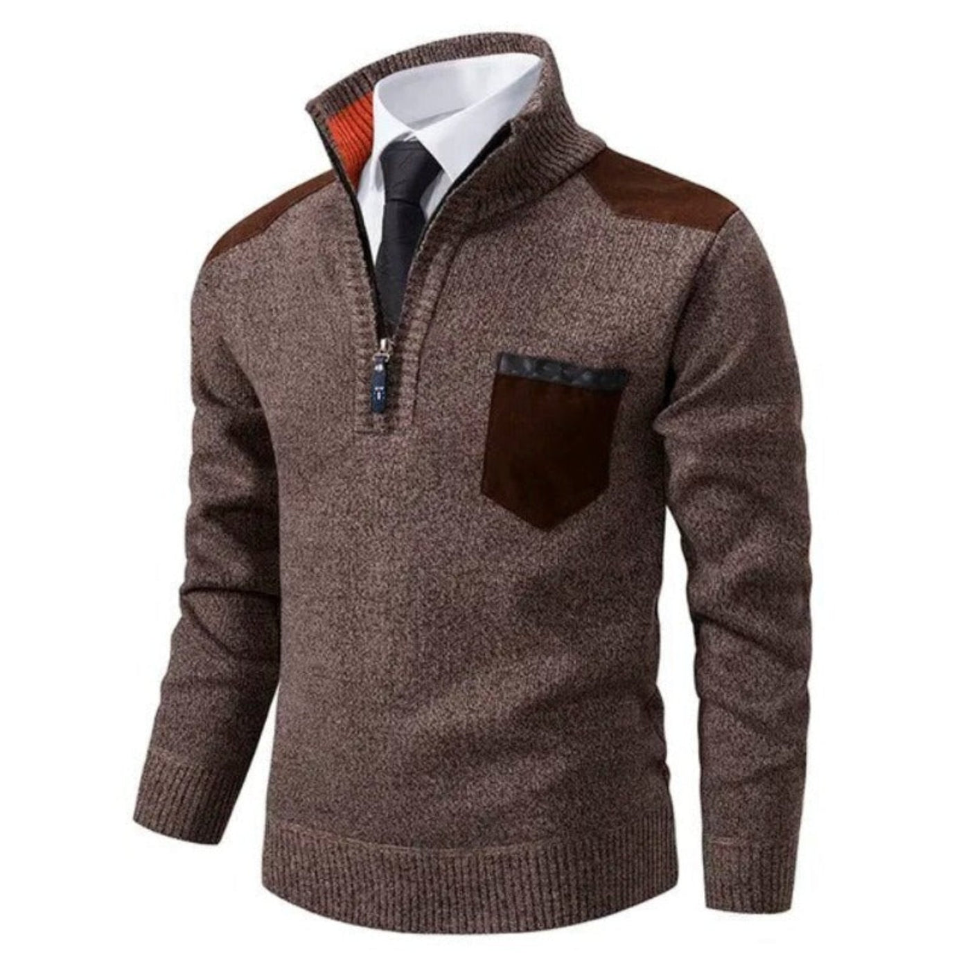 Pullover mit Halbem Reißverschluss für Männer