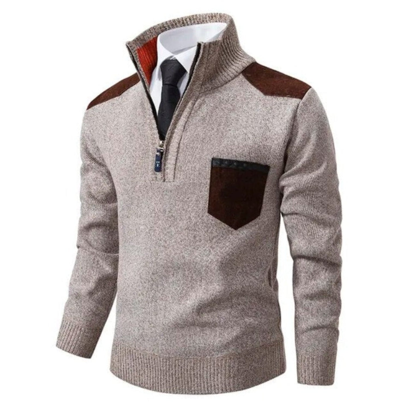 Pullover mit Halbem Reißverschluss für Männer
