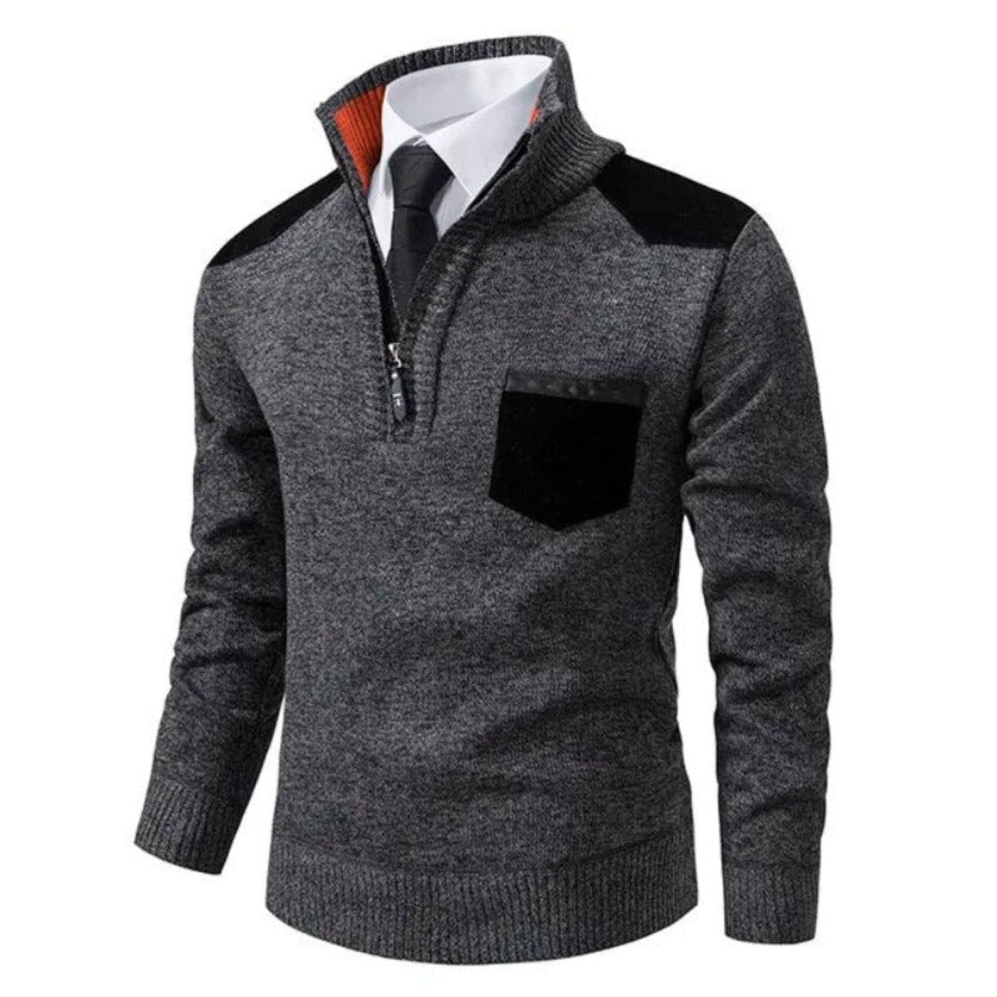 Pullover mit Halbem Reißverschluss für Männer