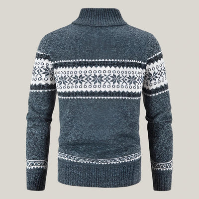 Warme Herrenstrickjacke mit Kragen