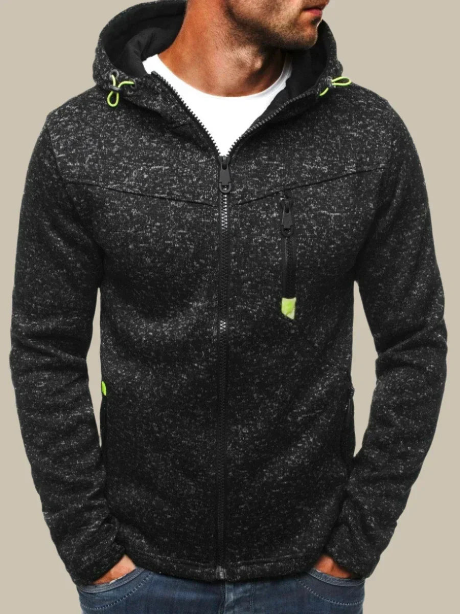 Lässiger Herren Hoodie mit Reißverschluss und klassischer Passform