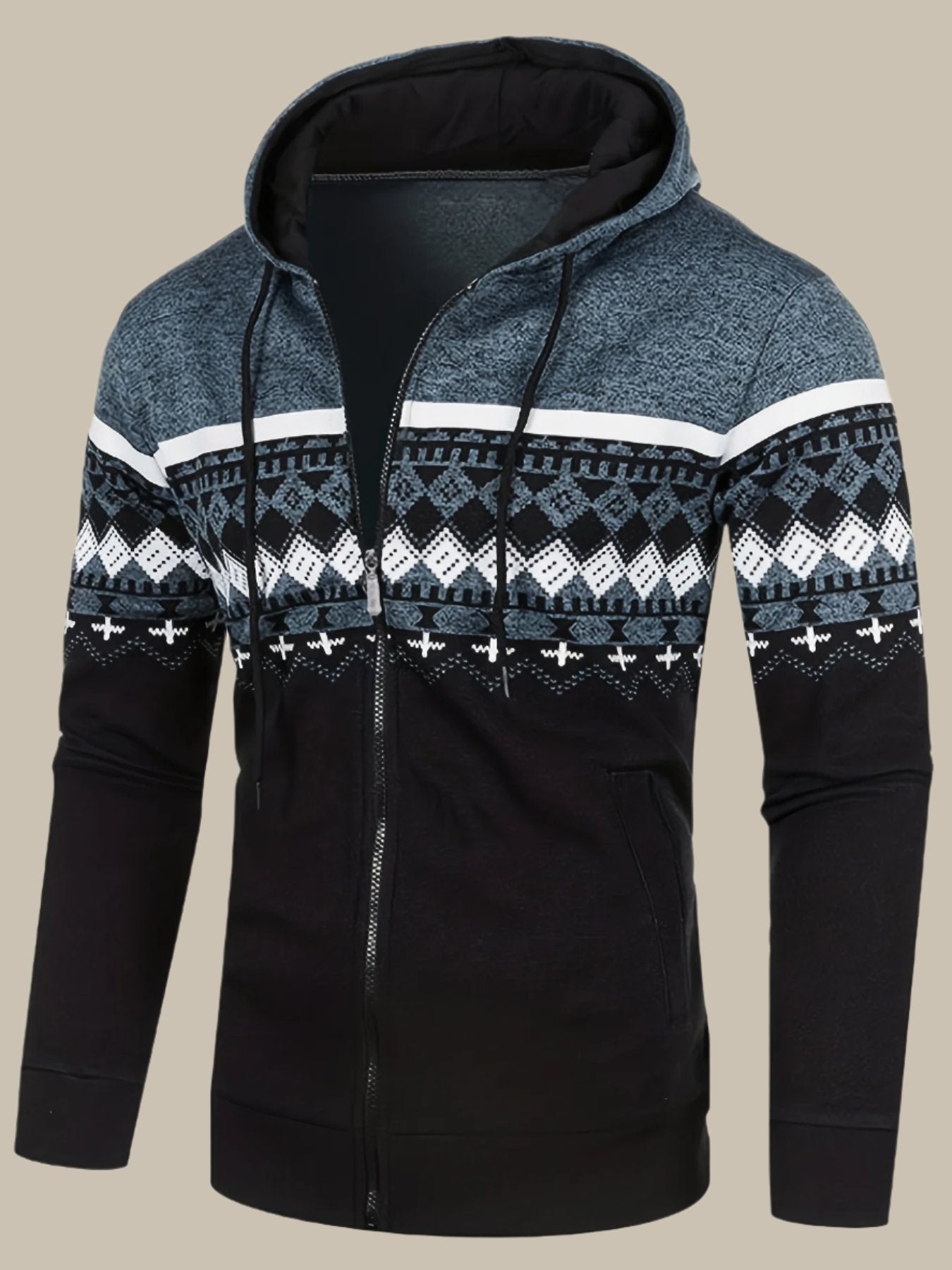 Norweger-Kapuzenpullover mit Reißverschluss für Männer