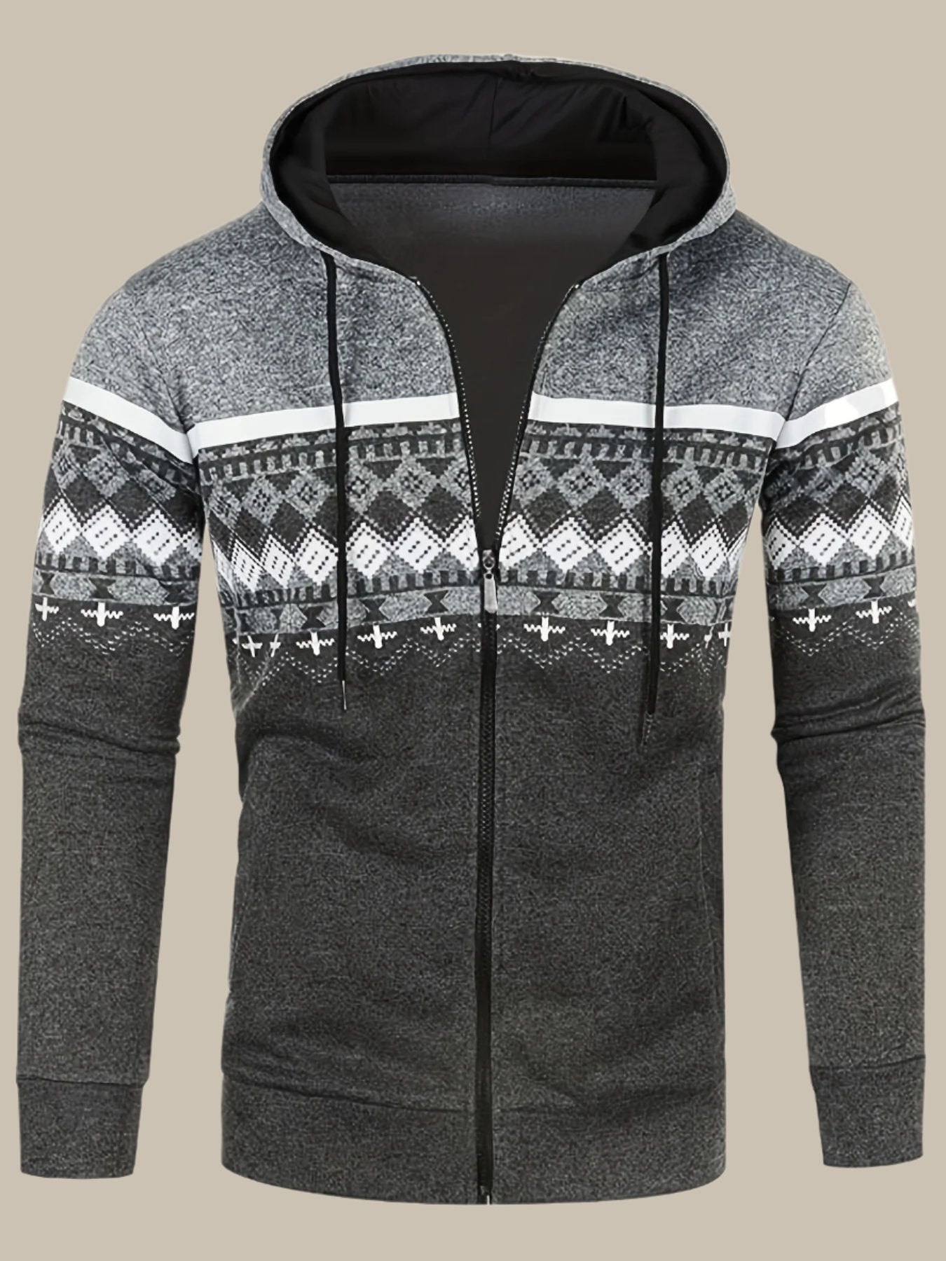 Norweger-Kapuzenpullover mit Reißverschluss für Männer