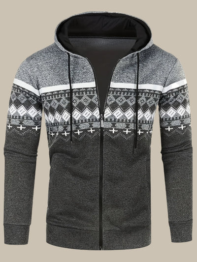 Norweger-Kapuzenpullover mit Reißverschluss für Männer