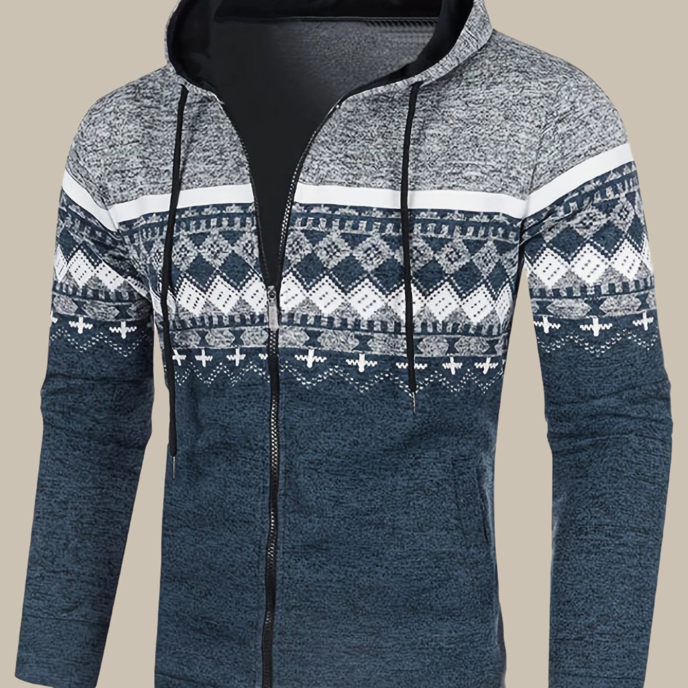 Norweger-Kapuzenpullover mit Reißverschluss für Männer