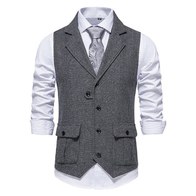 Ärmellose Weste mit Revers-Tasche für Herren